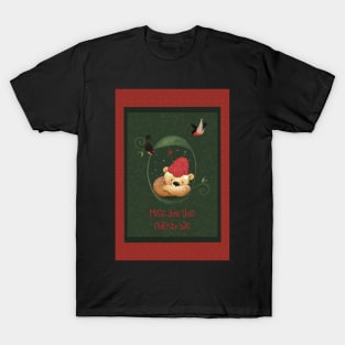 Miss you this Christmas. Sad Teddy bear missing his friend at Christmas. T-Shirt